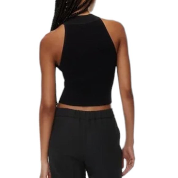 Aritzia Babaton Sculpt Knit Mockneck Halter Top, Ribbed Halter Top. - Picture 11 of 13